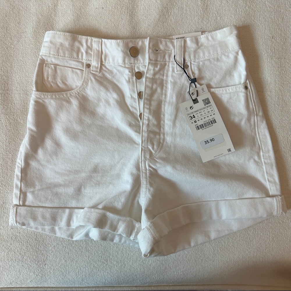 NWT | ZARA Mom Jean Shorts High Rise